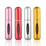 Neoreser 4 Pezzi Atomizzatore di Profumo,Dispenser Profumo Portatile,Mini Spruzzino Profumo,5ml Bottiglia di Spruzzo Portatile da Viaggio,Ricaricabile Spruzzino Profumo