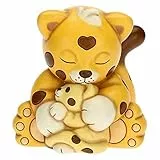 THUN - Soprammobile Sagomata Leopardo Dalì in Tenero Abbraccio con Mamma - Linea We Are Jungle - Living, Arredare la casa, Soprammobili - Ceramica - 14,8x15x16 cm h