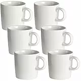 homEdge Mini tazzine da caffè in porcellana, 4 once / 120 ml Tazze da caffè piccole Demitasse per espresso, set da tè da 6, bianco