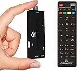 Decoder DVB-T2 HD 1080p MINI STICK cavo HDMI INCLUSO, SINTONIZZAZIONE AUTOMATICA,1 telecomando per TV e Decoder, Digitale terrestre 2023 HDMI HEVC Main 10 Bit H265 DOLBY-DIGITAL+ (GX3 Mini-Stick)