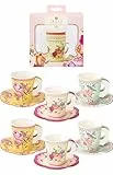 Talking Tables Tazze di Carta con Piattino in Confezione da 24 - Tazze per Tè Caldo con Piattini in Stile Vintage Floreale - Stoviglie Usa e Getta Linea Truly Scrumptious