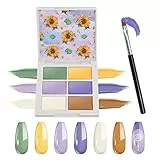 Skymore Smalto Gel 6 Colori, Smalti Gel per Unghie Crema Solido, Smalti Semipermanenti Tavolozza con Spazzolino per Unghie per Nail Art Salon e Casa(B)