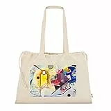 My Custom Style Borsa Shopper BIO Extra Large 53x37cm.#Arte-GialloRossoBlu Kandinsky# Cotone Organico 180gr. Chiusura a Coulisse Manici 80cm.