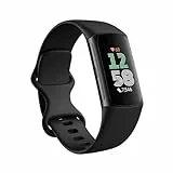 Fitbit by Google Charge 6 Activity tracker con abbonamento Premium di 6 mesi incluso, 7 giorni di durata della batteria, Google Wallet e Google Maps - Ossidiana / Alluminio nero