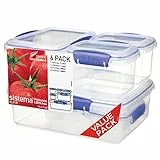 Sistema KLIP IT contenitori per alimenti a più pezzi | Lunch box impilabili con coperchi a tenuta stagna | Privi di BPA | Clip blu | Dimensioni assortite | 6 pezzi