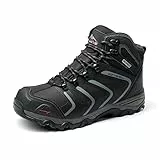 NORTIV 8 Stivali da Trekking da Uomo Escursionismo Attività All'aria Aperta Scarpe da Trekking Scarponi Scarpe da Arrampicata Alpinismo NERO/SCURO/GRIGIO 160448_M-E Taglia 44 (EUR)