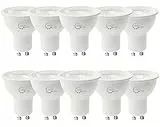 ASIA LED - 10 x Lampadina LED GU10 7W Faretto Spotlight, 700 Lumen, Fascio Luminoso 38°,Non Dimmerabile [Classe di efficienza energetica A+] (Luce Naturale 4000k)