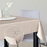 Lecwoll Tovaglia Antimacchia Tovaglia Quadrata Tinta Unita in Finto Lino Tovaglia Impermeabile Tovaglia Elegante per Cucina Ristorante Natale Compleanno