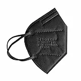 PARMASK MEDICAL Mascherine pieghevoli FFP2 NR 10 PCS certificate CE 2841, Mascherine di Protezione monouso filtranti 5 Strati, sigillate singolarmente (Nero)