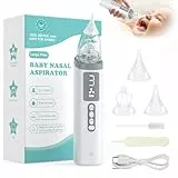 Aspiratore nasale per neonato, elettrico per neonati, con 3 livelli di aspirazione e 3 punte in silicone, anti-flow, ricarica con musica e luce