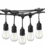 Catena luminosa da esterno catenaria 10 metri prolungabile con 10 portalampada E27 lampadine non incluse (Cavo nero 10 metri pendente)