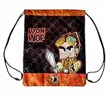LYON GAMER , Sacca Coulisse Bambini E Ragazzi, Arancione Nero, M