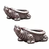 2pcs Tartaruga Fioriera Vasi per Piante Piccole da Esterno Mini Vaso per Piante Grasse Tartaruga di Ceramica Benvenuto Vaso di Fiori di Pietra per Casa Ufficio Giardino