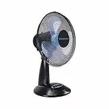 Beper P206VEN230 Ventilatore da Tavolo, 3 Pale, Funzione Oscillante, 3 Velocità, Diametro 30 cm, 1,60 metri Cavo, Stile Moderno e Nero