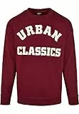 Urban Classics College Print Crew Felpa, Bordeaux, XL Uomo