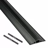 D-Line FC68B Canalina Pavimento, Canalette Elettriche, Passacavi Calpestabile, Passacavo a Pavimento - Cavità per cavi = 14mm (Larghezza) x 9mm (Altezza) - 1,8m Lunghezza - Nero