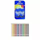 Pelikan Pelifix Colla Stick 10 g, Adatto per Bimbi, Scuola Primaria Medie + Matite Colorate per Bambini, 24 Colori Silverino, Scorta Scuola, Forma Triangolare Ergonomica, Diametro Spessore 3 mm