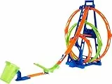 Hot Wheels - Kit Super Triplo Loop, pista con 1 macchinina Hot Wheels, lancia l'auto da corsa attraverso 3 loop, collegabile ad altri set, giocattolo per bambini 6+ Anni, HMX38
