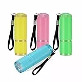 DAOUZL Torcia Led, 4 Pezzi Torcia Portatile, Impermeabile Torce con Cordino, Torcia LED Potente Professionale, Mini Torcia LED, Torce Bambini, Torce Elettriche LED per Campeggio,Escursioni,Outdoor