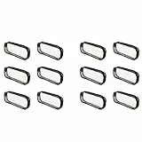 VENEKA 12 astucci trasparenti in PVC con cerniera, per scuola, ufficio, cancelleria, astuccio trasparente per trucchi (nero)
