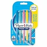 PAPER MATE Flexgrip Ultra penna a sfera a scatto | punta media (1 mm) | blu | colori pastello | confezione da 5