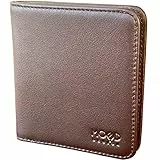 Mood Portafoglio Uomo Slim Porta Carte di Credito Uomo con Portamonete Portafogli Uomo Pelle Portatessere Rfid Anticlonazione Portacarte in Pelle (Marrone)