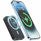 NOHON Wireless Power Bank Magnetico 10000mAh: Caricabatterie Portatile Powerbank | Batteria Esterna con PD 20W USB-C Ricarica | Compatibile con iPhone 15 14 13 12 Mini Pro Pro Max | Nero