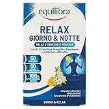 Equilibra Integratori Alimentari, Relax Giorno E Notte, Integratore A Base Di Estratti Vegetali Per Contribuire Al Rilassamento, Con Passiflora, Camomilla E Valeriana, 50 Compresse