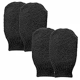 Sibba 2 Paia Di Guanti Esfolianti Scrub Per La Rimozione Di Sporco E Pelle Morta Scrub Corpo Per Bagno Doccia Rimozione Abbronzatura Cheratosi Pilaris (nero)