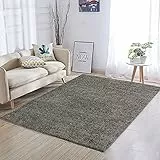 Tappeto Shaggy A Pelo Lungo Antiscivolo Moderno Per Salotto Camera Soggiorno In Diversi Colori E Misure, Colore Intenso e Brillante (70 x 140 Cm, Grigio)