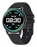 ASIAMENG Smartwatch Uomo Rotondo Orologio Contapassi da polso Smart Watch Fitness Sportivo Cardiofrequenzimetro Conta Calorie Notifiche Whatsapp e Chiamate Cronometro Impermeabile per Android iOS Nero