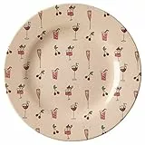 Rice - Piatto in melamina con stampa cocktail, 20 cm, colore: Rosa