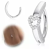 ORAZIO 14G Anelli per Ombelico Clicker per Donna Argento 925 Piercing per Ombelico Argento/Oro Gioielli per il Corpo con Ombelico Curvo Inverso 10MM/12MM 21