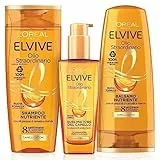 L'Oréal Paris Nutriente Olio Kit con Shampoo, Balsamo e Olio Sublimatore, Rende i Capelli Secchi Lucenti