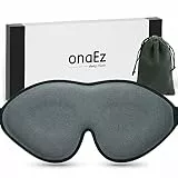 OnaEz 2023 Maschera per dormire 3D per uomo e donna, maschera per gli occhi con blocco della luce totale, 12 mm di profondità per le orecchie e aumentare il naso, occhiali da notte in seta per viaggi
