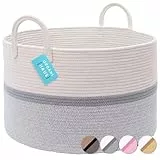 OrganiHaus Cesta Portabiancheria Giochi Bambini | Cesto Portaoggetti Grande| Porta Coperte da Salotto |in Corda di Cotone - Grigio 33x50 cm