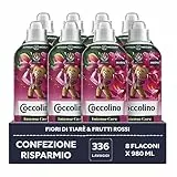 Coccolino Ammorbidente Lavatrice Concentrato Fiori di Tiarè e Frutti Rossi, Tecnologia Pro-Fibre, Formato Fino a 336 Lavaggi, 8 Pezzi da 980 ml