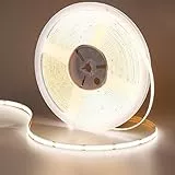 GOMING 24V 10M COB Striscia LED Bianco Naturale 4000K CRI 93+ Alta Densità 312LED/M Senza Punti Luce Alta Luminosità 6300lm Non Impermeabile IP20 Flessibile Luci LED per Soggiorno Bar(Solo Striscia)