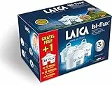 Cartuccia filtro acqua LAICA Bi-Flux - Preserva i sali minerali riducendo cloro e metalli pesanti - Riduce la durezza dell'acqua del rubinetto - Filtro per caraffe acqua, confezione da 4