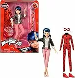 Bandai - Miraculous Ladybug - Bambola con i suoi due abiti - Ladybug e Marinette - Bambola articolata da 26 cm con i suoi due abiti - P50355