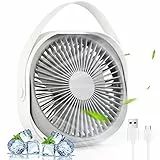 Glovios Ventilatore USB,Mini Ventilatore USB Portatile,Silenzioso,Rotazione di 360 ° Ventilatore da tavolo,3 Velocità regolabili,Ventilatori Piccolo con cavo per Scrivania,Casa Ufficio,Auto,Viaggiare