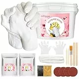 Kit Calco Mani Coppia, Stampo Mani Gesso Coppia per Stampi Mani Coppia e Famiglie,Alginato per Calchi,Regalo di Anniversario e Attività di Vacanza,Kit per Calco in Gesso per Adulti,Bambini,Matrimonio