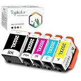 Topkolor Compatibile per Epson 202XL 202 XL Cartucce d'inchiostro per Epson Expression Premium XP-6000 XP-6100 XP-6005 XP-6105 Stampante(1 PGBK,1 Nero,1 Ciano,1 Magenta,1 Giallo, 5 Pezzi)