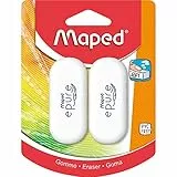 Maped Epure-Gomma da Cancellare Efficace, Morbida, 2 Pezzi, Colore Bianco, 103700