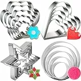 BELSVOR Set di 20 Formine Biscotti, Stampini biscotti in acciaio inossidabile, Stampi biscotti per decorazione biscotto/torta/biscotti/pasticceria, 20 pezzi Stampini biscotti