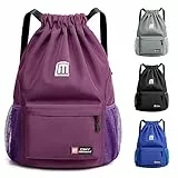 Sarsumir Borsa con Coulisse Sacca Sportiva, Impermeabile Sacchetta Sportiva Grande capacità Zaino con Coulisse Sacca Zaino per Uomo Donna Adulto, Viola