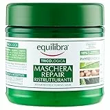 Equilibra Capelli, Maschera Capelli Repair Ristrutturante, Nutre i Capelli Aridi e Sfibrati, a Base di Olio di Cocco, Proteine del Grano, Aloe Vera, Olio di Argan, Cheratina Vegetale, 250 ml