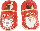 Adorabile renna rossa Rudolph Babbo Natale neonate ragazzi Natale carrozzina My 1st Xmas Booties scarpe (12-15 mesi)
