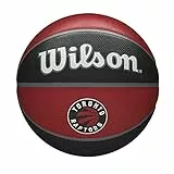 Wilson Pallone da Basket NBA TEAM TRIBUTE BSKT, Utilizzo Outdoor, Gomma, Misura 7, Rosso/Nero (Toronto Raptors)