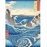 Naruto Whirlpool Awa Province Utagawa Hiroshige Japanese Woodblock Unframed Wall Art Print Poster Home Decor Premium giapponese Legna parete Manifesto Casa